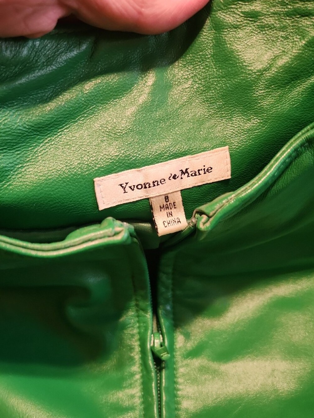 Yvonne Marie Vintage Green Lamb Leather Jacket, 8 - Picture 12 of 14